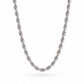Silver Twisted Rope Chain Necklace