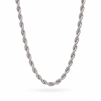 Silver Twisted Rope Chain Necklace