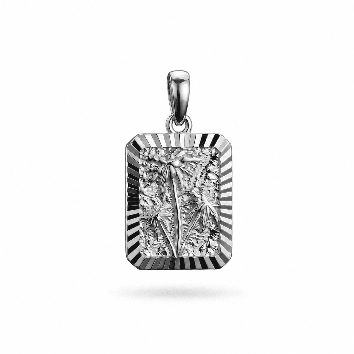 Limited Edition Silver Embossed Palm Tree Pendant