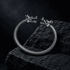 Dragon Head Black Stainless Steel Cuff Bracelet