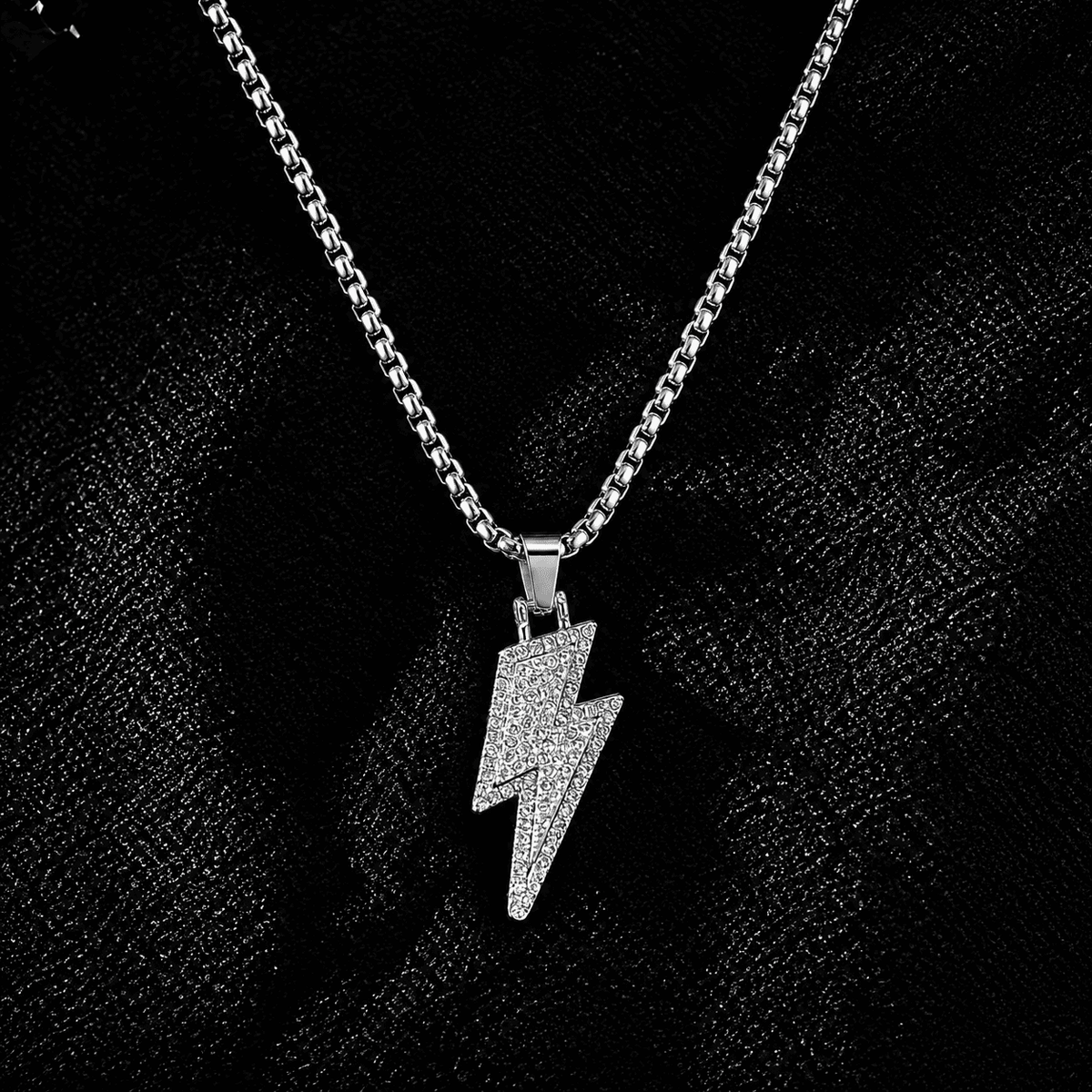 Flash Lightning Silver Pendant Chain