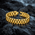 President Classic Golden Stainless Steel Bracelet