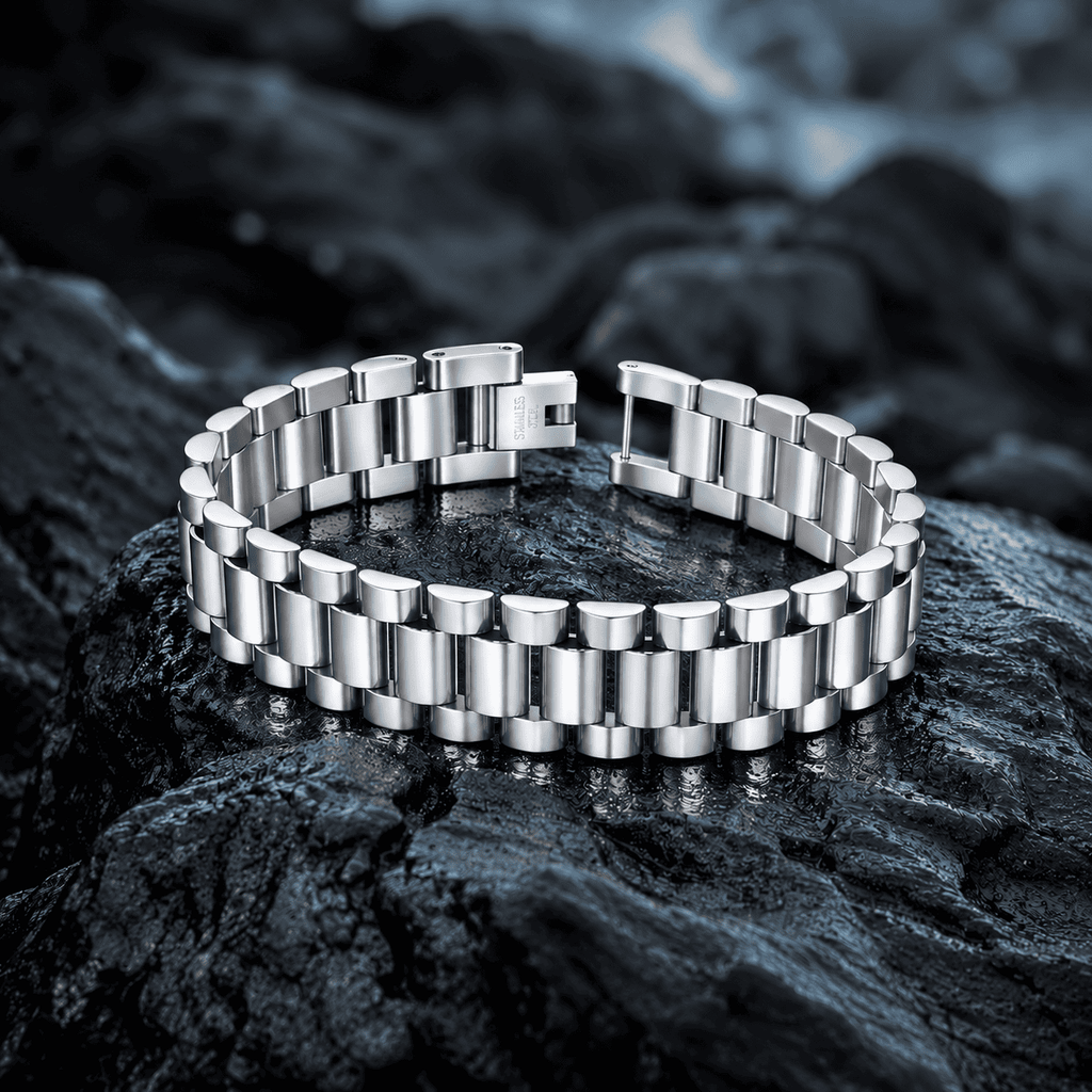 President Classic Silver Stainless Steel Bracelet