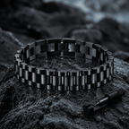 President Classic Black Stainless Steel Bracelet