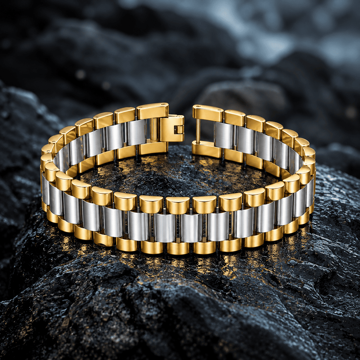 President Classic Gold & Silver Stainless Steel Bracelet