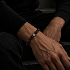 Black Obsidian Bead Accent Bracelet