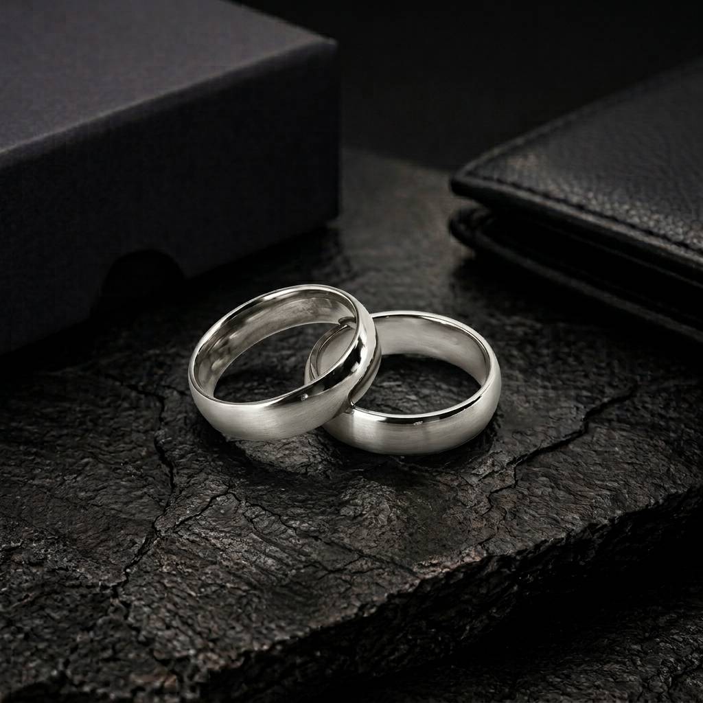 Minimal High Polish Silver Band Ring