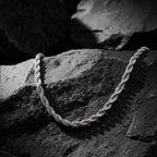 Silver Twisted Rope Chain Necklace