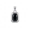 Black Emerald Cut Gemstone Pendant