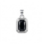 Black Emerald Cut Gemstone Pendant