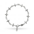 Silver Four Point Star Link Chain Bracelet