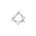 Silver Interlocking Geometric Triangle Pendant