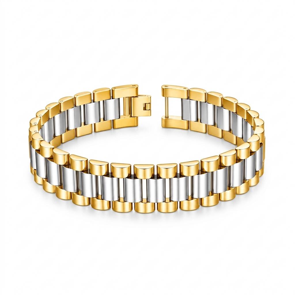 President Classic Gold & Silver Stainless Steel Bracelet