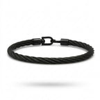 Twisted Cable Steel Clasp Cuff Bracelet