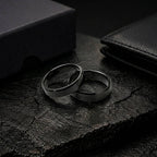 Minimal Brushed Matte Black Band Ring