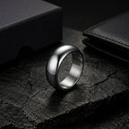 Rhodium Plated Solid Titanium Classic Silver Band