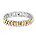 President Classic  Silver & Gold Stainless Steel Bracelet