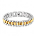 President Classic  Silver & Gold Stainless Steel Bracelet