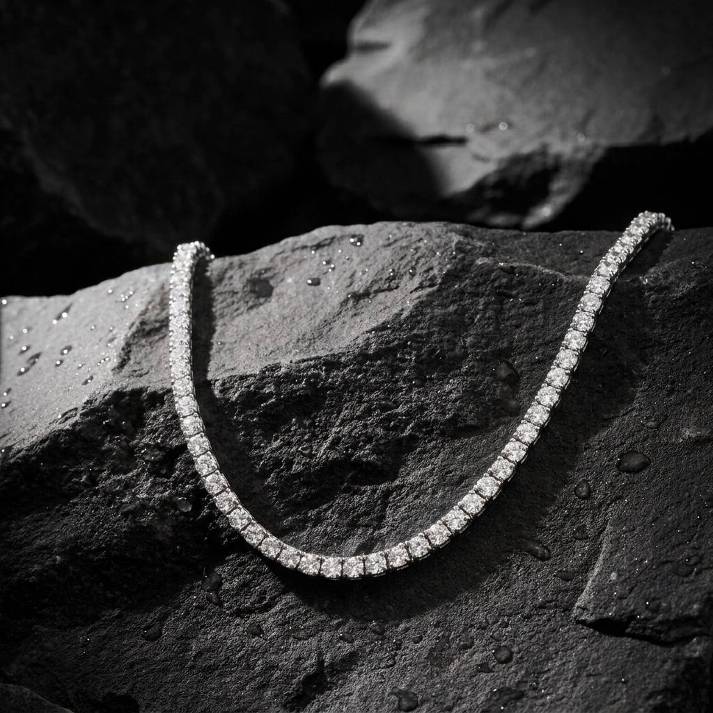 Limited Edition Silver Iced Tennis Chain