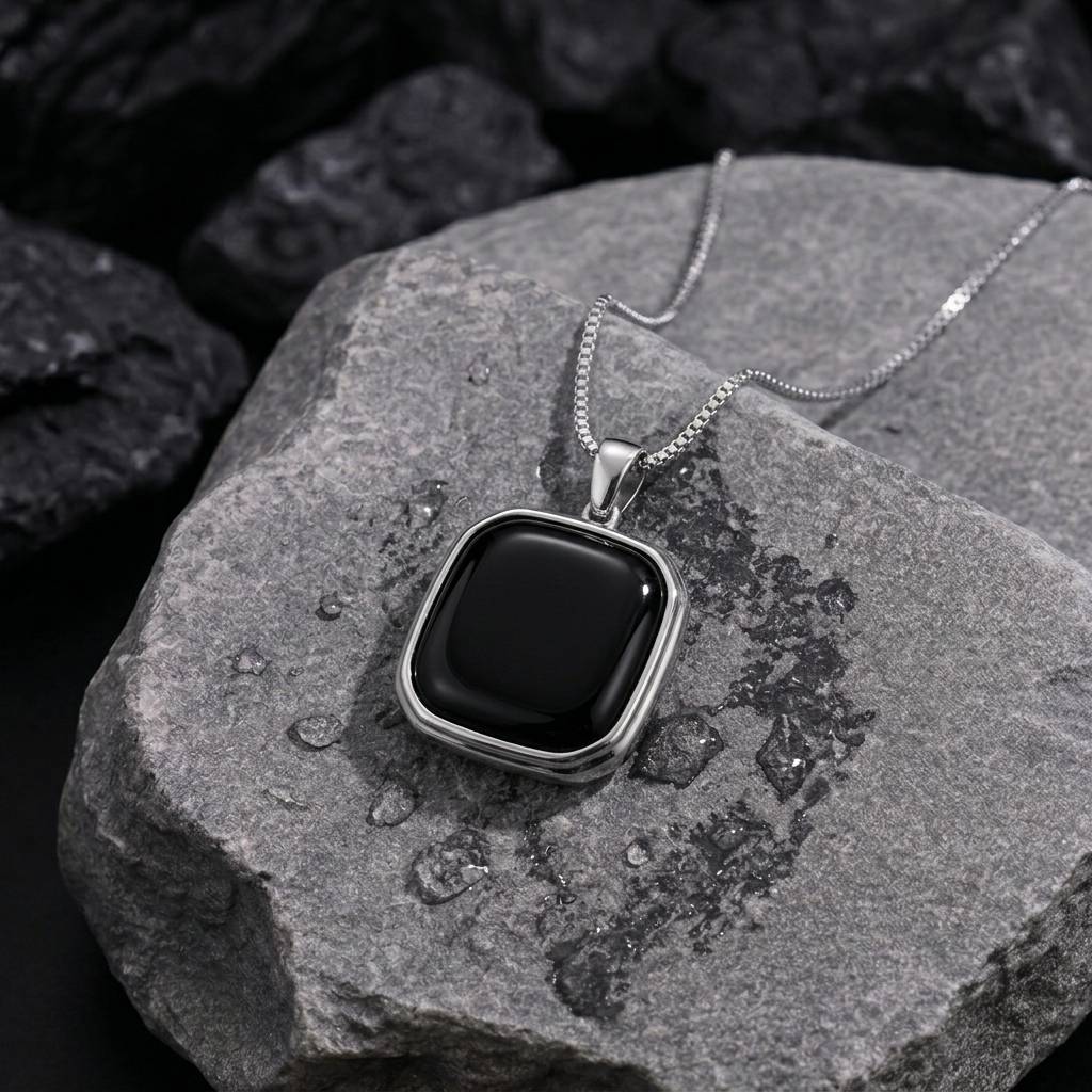 Minimalist All Square Epoxy Pendant Necklace