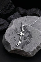 Minimalist Silver Zulfiqar Sword Calligraphy Pendant