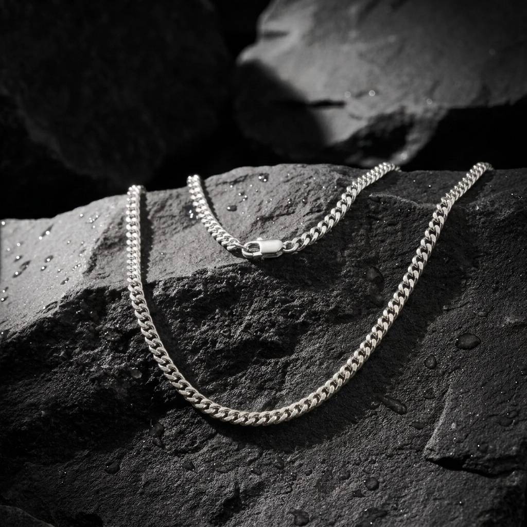 Minimalist Silver Thin Micro Curb Link Chain