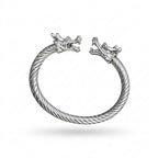 Dragon Head Silver Stainless Steel Cuff Bracelet