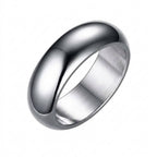 Rhodium Plated Solid Titanium Classic Silver Band