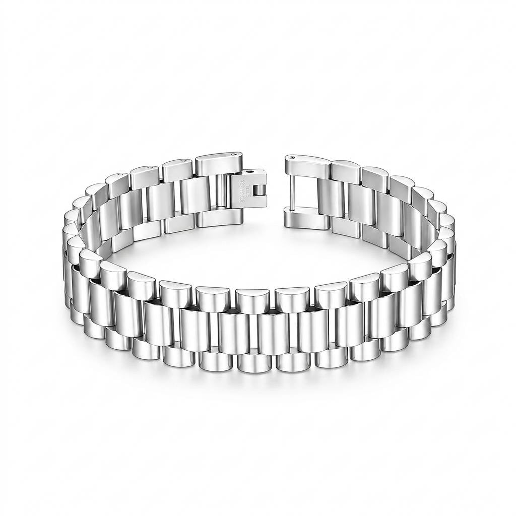 President Classic Silver Stainless Steel Bracelet
