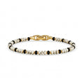 Gold Howlite Black Onyx Beaded Bracelet