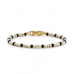 Gold Howlite Black Onyx Beaded Bracelet