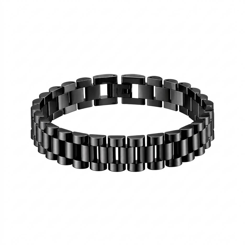 President Classic Black Stainless Steel Bracelet
