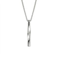 Silver Twisted Spiral Bar Pendant Necklace