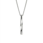 Silver Twisted Spiral Bar Pendant Necklace