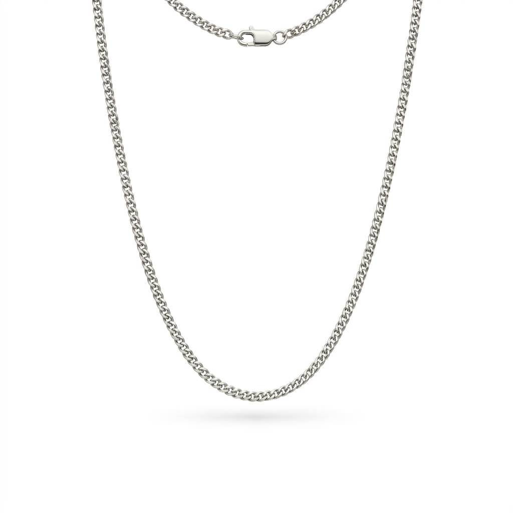 Minimalist Silver Thin Micro Curb Link Chain