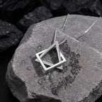 Silver Interlocking Geometric Triangle Pendant