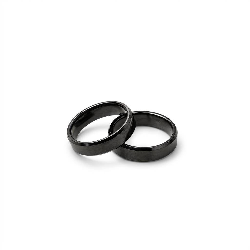 Minimal Brushed Matte Black Band Ring