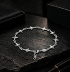 Silver Four Point Star Link Chain Bracelet