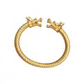 Dragon Head Gold Stainless Steel Cuff Bracelet