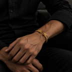 Dragon Head Gold Stainless Steel Cuff Bracelet